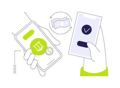 Money transfer isolated cartoon vector illustrations.