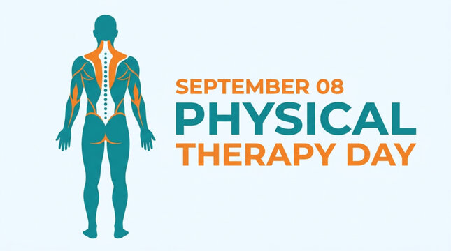 World Physical Therapy Day September 8 Illustration with Human Muscles