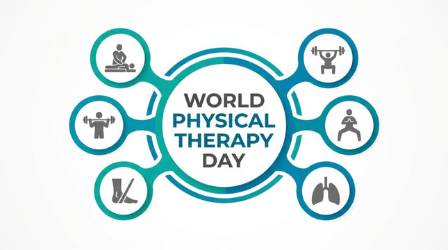World Physical Therapy Day Infographic with Rehabilitation Icons