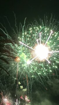 Fuegos artificiales durante una celebraci&oacute;n de fiesta mayor