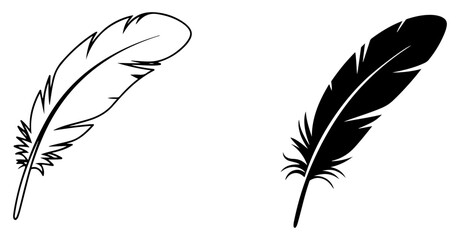 feather icon outline filled vector © Bulbuli Icon Studio