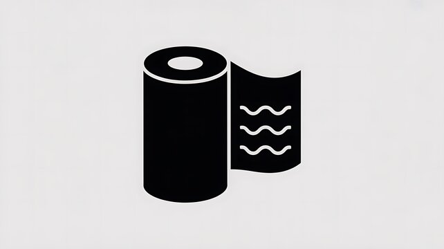 Black paper towel roll icon
