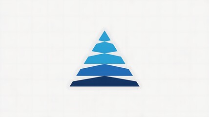 Fototapeta premium Blue pyramid shape with layered segments