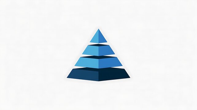 Blue layered pyramid diagram for business