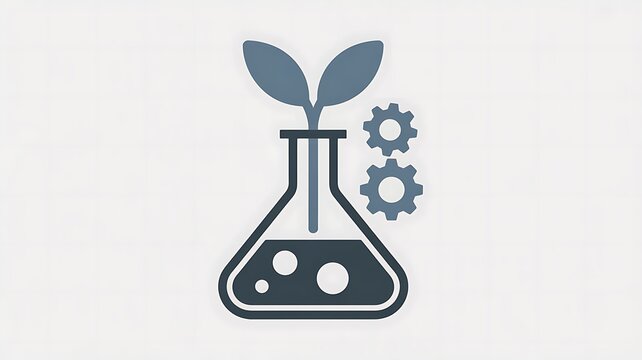 Plant growing inside a glass flask icon