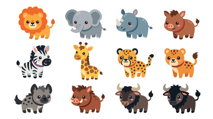 Collection of cute safari animals © Cio