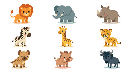 Collection of cute safari animals © Cio