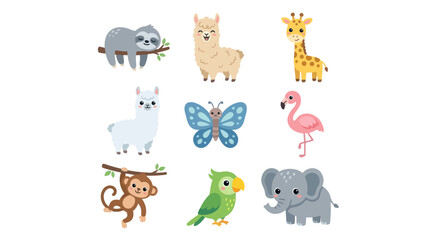 Fototapeta premium Cute animal collection for children