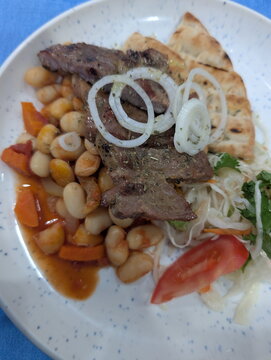 Grilled Pork White Beans Fresh Salad