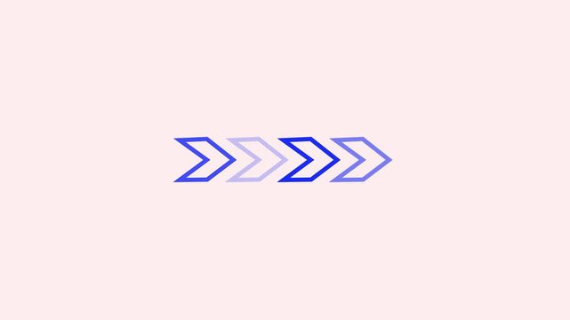 Modern Blue Chevron Arrow Progress Bar Motion Graphic, Animated Loading Indicator