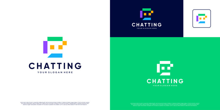 abstract symbol of chatting, communication, digital connection, vector graphic design.