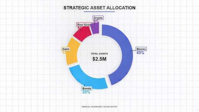 Animated colorful semi circle infographic showing data growth