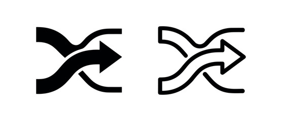 Obraz premium Shuffle Icon Arrows for Media Player and Randomization