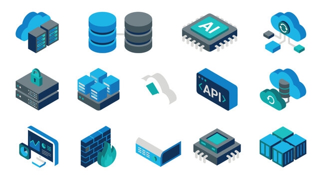 Isometric Technology Icons Collection for Digital Design.