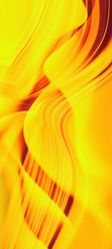 Bright Yellow Abstract Design With Flowing Lines and Curves