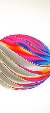 Colorful Abstract Design With Curves and Lines Shown on a Plain Background