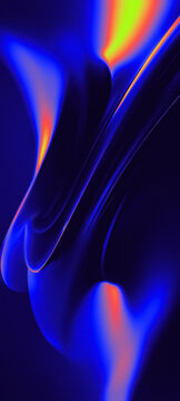 Abstract Forms in Vivid Colors With Blue and Orange Tones