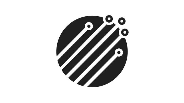 Circuit technology logo. Digital connection symbol. Electronic network emblem. Clean vector illustration