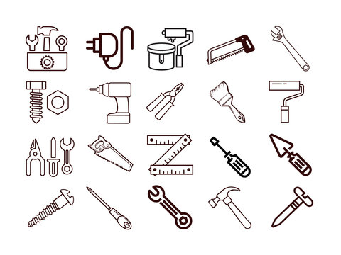 vector set of construction icons