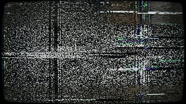 Static noise television screen distortion.