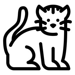 Cat Outline Icon, Pet Feline Animal Kitten © Simple Glyphs