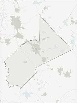 Modesto metropolitan area vector map with county boundaries, urban footprint and hydrography, California, USA