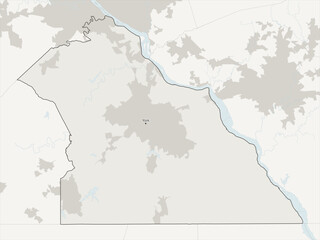Fototapeta premium York-Hanover metropolitan area vector map with county boundaries, urban footprint and hydrography, Pennsylvania, USA