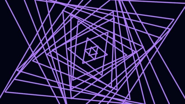 Rotating sacred geometry stars and nested triangles animation
