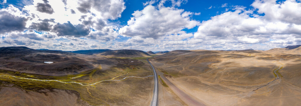 The Ring Road crosses the barren volcanic wilderness of Iceland