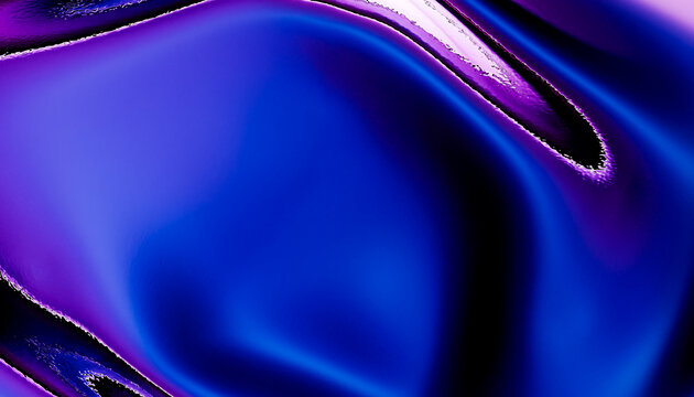 Abstract vibrant blue and purple glossy wave background