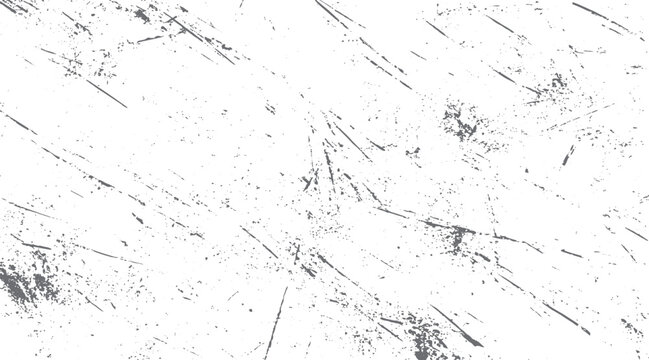 White background with scattered dark grey distressed grunge texture and splatters
