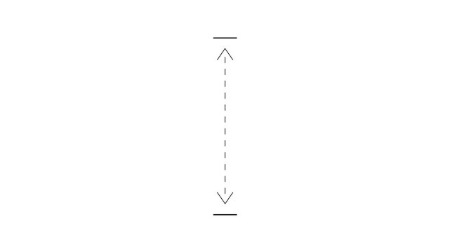 vertical dashed line with animated up down arrows and subtle bounce motion graphic.