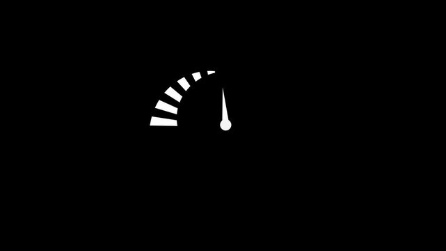 White Speed Gauge Meter Needle Motion Graphic Interface Element
