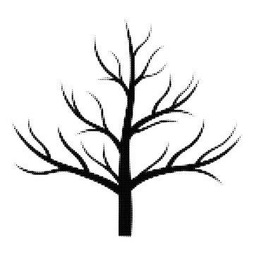 Simple black leafless tree illustration illustration