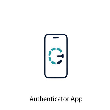 Authenticator app vector icon illustration sign