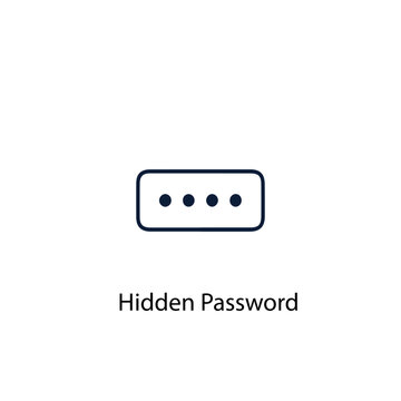 Hidden Password vector icon illustration sign