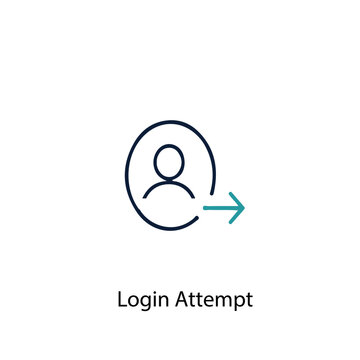 Login attempt vector icon illustration sign