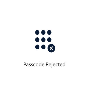 Passcode rejected vector icon illustration sign