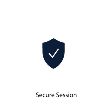 Secure Session vector icon illustration sign