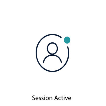 Session active vector icon illustration sign