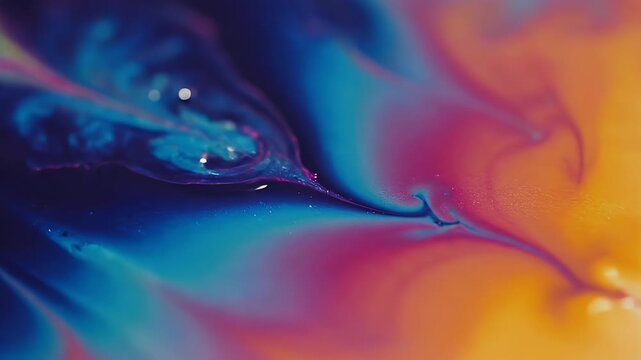 Abstract swirls of vibrant colors blend and flow across the frame.