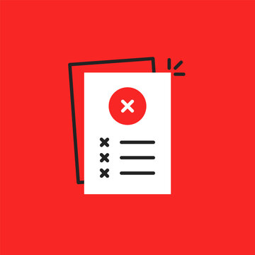 report with incorrect data or bad exam icon