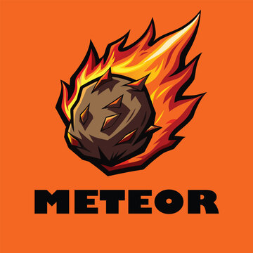 logo vector icon cartoon meteor