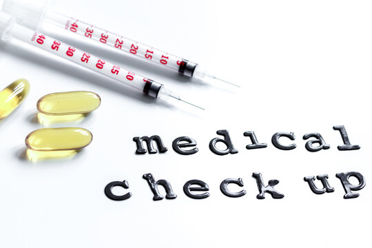 concept time health check up on white background