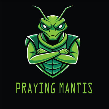 logo vector icon cartoon praying mantis