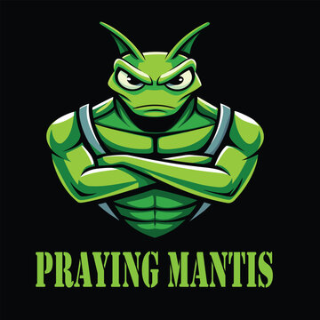 logo vector icon cartoon praying mantis