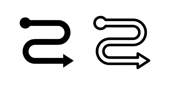 Wavy Arrow Icon - Symbol for Process, Journey, and Direction