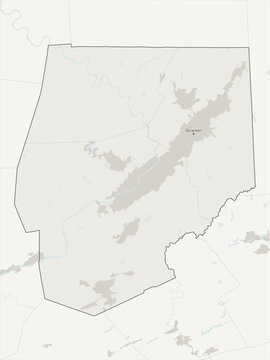 Scranton-Wilkes-Barre metropolitan area vector map with county boundaries, urban footprint and hydrography, Pennsylvania, USA