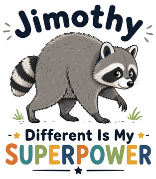 Jimothy different is my superpower, viral raccoon cartoon for kids and adults