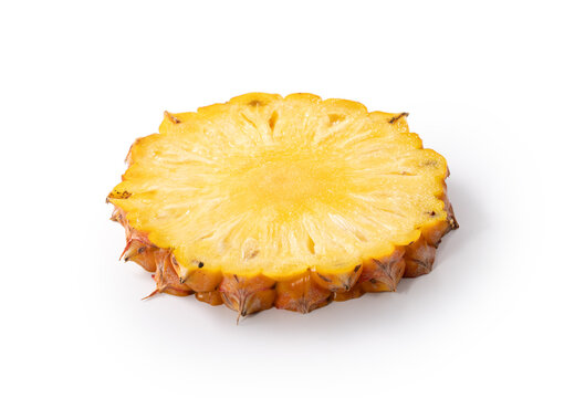 Fresh cut pineapple fruit isolated on white background with clipping path.